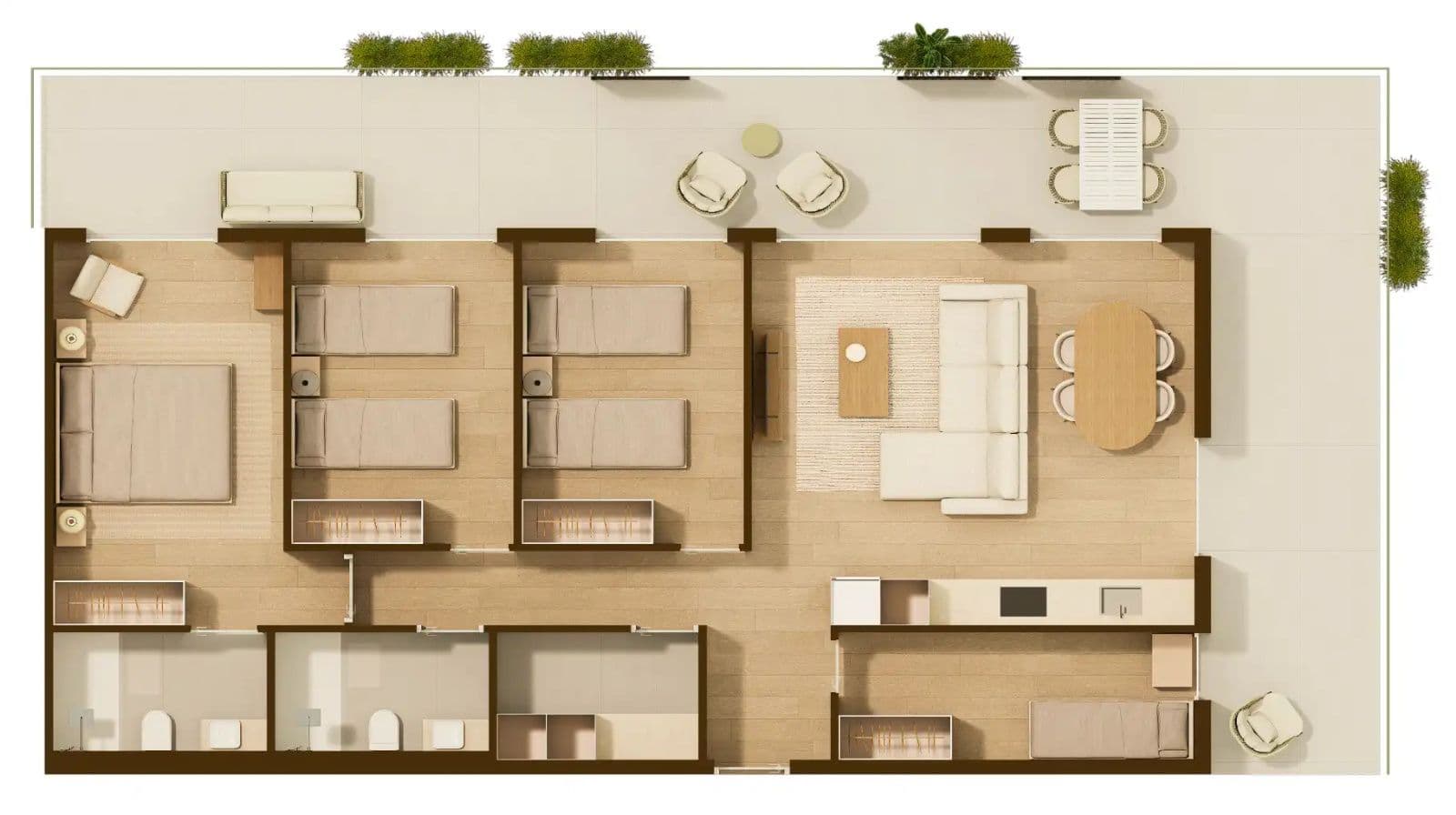 Apartamento 4 dormitorios en obra nueva Moncófar