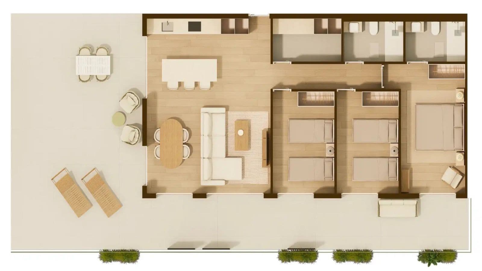 Apartamento 3 dormitorios en obra nueva Moncófar